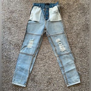 Maniere Devoir inside out denim jeans. UK size 6 , US size 2.